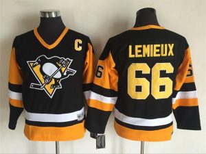 Kinder Pittsburgh Penguins Eishockey Trikot Mario Lemieux #66 Schwarz